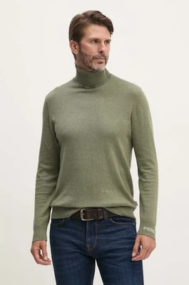 Pepe Jeans sweter z domieszką wełny NEW ANDRE TURTLE NECK męski kolor zielony lekki z golferm PM702470