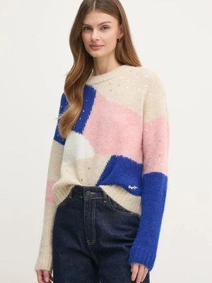 Pepe Jeans sweter z domieszką wełny NORA damski kolor beżowy PL702238