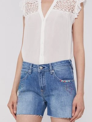 Pepe Jeans Szorty damskie z aplikacją medium waist