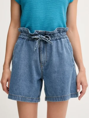 Pepe Jeans szorty jeansowe A-LINE SHORT UHW CINCH damskie kolor niebieski gładkie high waist PL801178