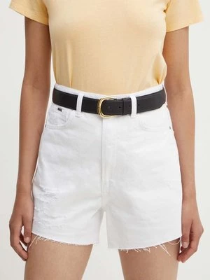 Pepe Jeans szorty jeansowe A-LINE SHORT UHW damskie kolor biały gładkie high waist PL801112TC1