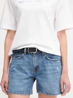Pepe Jeans szorty jeansowe bawełniane REGULAR SHORT HW MABLE damskie kolor niebieski gładkie medium waist PL801188IC6