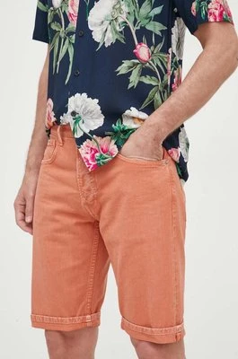 Pepe Jeans szorty jeansowe Callen męskie kolor pomarańczowy