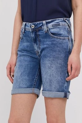 Pepe Jeans Szorty jeansowe damskie gładkie medium waist