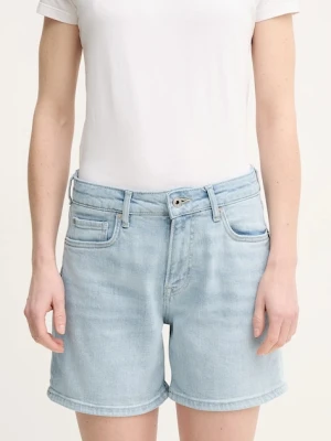 Pepe Jeans szorty jeansowe FITTED SHORT HW MARY niebieski