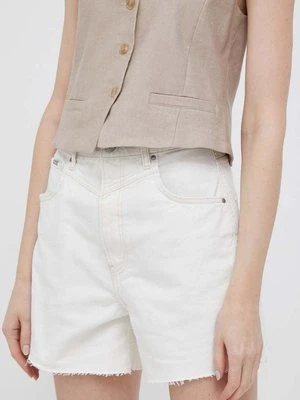 Pepe Jeans szorty jeansowe Rachel damskie kolor beżowy gładkie high waist