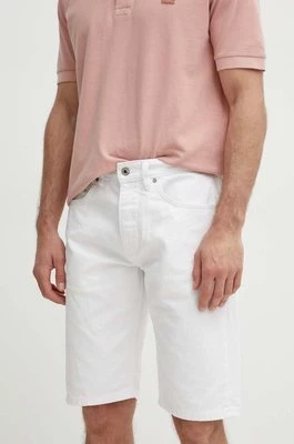 Pepe Jeans szorty jeansowe RELAXED SHORT męskie kolor biały PM801079TC0