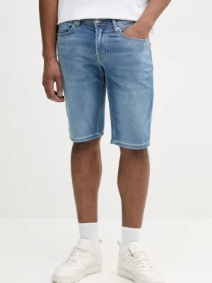 Pepe Jeans szorty jeansowe SLIM GYMDIGO SHORT TRACK męskie kolor niebieski PM801075HV1