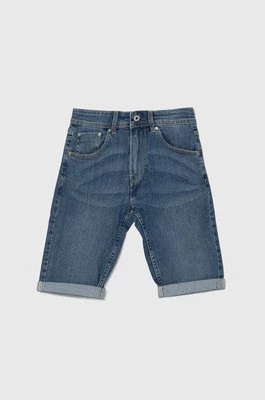 Pepe Jeans szorty jeansowe SLIM kolor niebieski regulowana talia