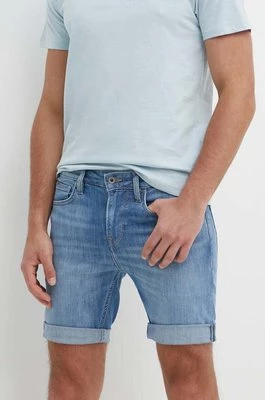 Pepe Jeans szorty jeansowe SLIM SHORT męskie kolor niebieski PM801080MN8