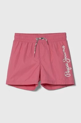 Pepe Jeans szorty kąpielowe dziecięce LOGO SWIMSHORT kolor różowy