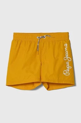 Pepe Jeans szorty kąpielowe dziecięce LOGO SWIMSHORT kolor żółty