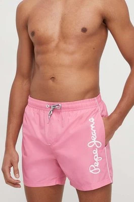 Pepe Jeans szorty kąpielowe LOGO SWIMSHORT kolor różowy PMB10393