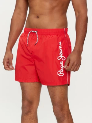 Pepe Jeans Szorty kąpielowe Logo Swimshort PMB10393 Czerwony Regular Fit