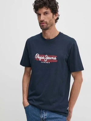 Pepe Jeans t-shirt ARSHAM męski kolor granatowy z nadrukiem PM509713