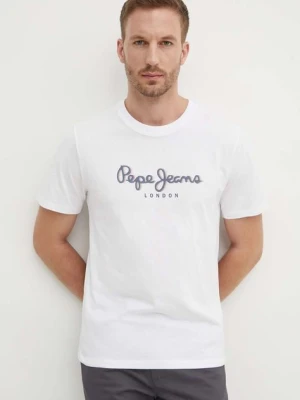 Pepe Jeans t-shirt bawełniany ABEL męski kolor biały z nadrukiem PM509428