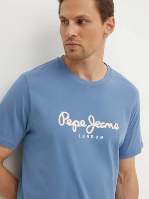 Pepe Jeans t-shirt bawełniany ABEL niebieski