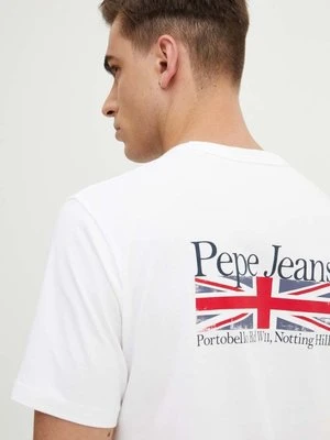 Pepe Jeans t-shirt bawełniany ALFIE męski kolor biały z nadrukiem PM509431