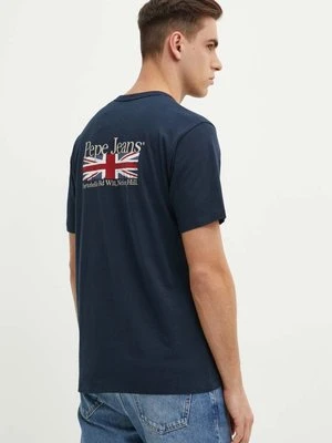 Pepe Jeans t-shirt bawełniany ALFIE męski kolor granatowy z nadrukiem PM509431