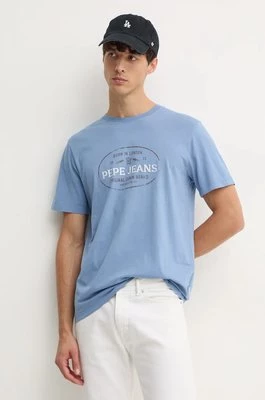 Pepe Jeans t-shirt bawełniany ANDER męski kolor niebieski z nadrukiem PM509621