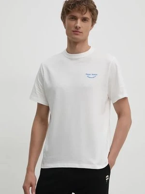 Pepe Jeans t-shirt bawełniany ARIS męski kolor biały z aplikacją PM509630