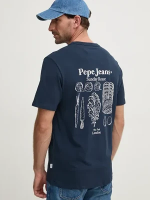 Pepe Jeans t-shirt bawełniany ARRYN męski kolor granatowy z nadrukiem PM509623