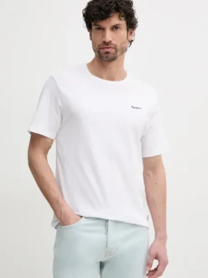 Pepe Jeans t-shirt bawełniany BACK CLAG męski kolor biały z aplikacją PM509921