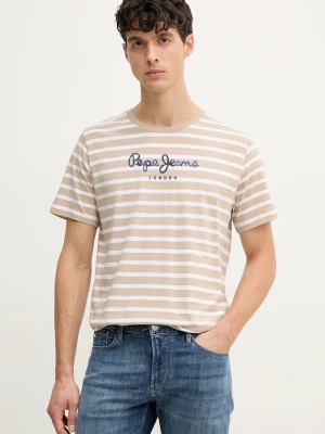 Pepe Jeans t-shirt bawełniany beżowy