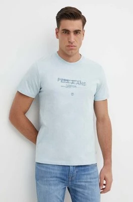 Pepe Jeans t-shirt bawełniany CINTHOM męski kolor niebieski z nadrukiem PM509369