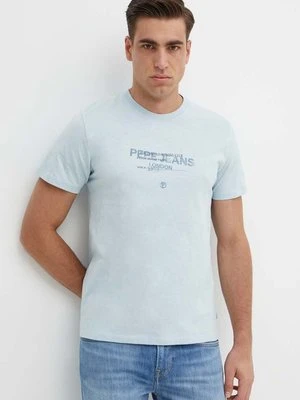 Pepe Jeans t-shirt bawełniany CINTHOM męski kolor niebieski z nadrukiem PM509369