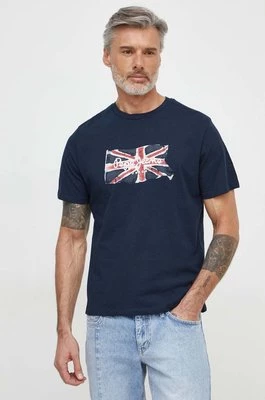 Pepe Jeans t-shirt bawełniany Clag kolor granatowy z nadrukiem PM509384