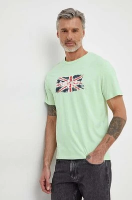 Pepe Jeans t-shirt bawełniany Clag męski kolor zielony z nadrukiem