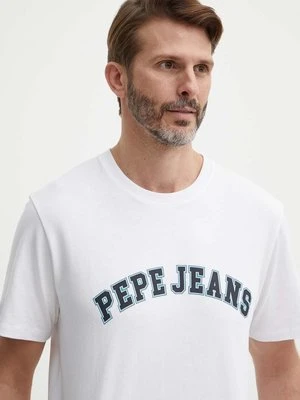 Pepe Jeans t-shirt bawełniany CLEMENT męski kolor beżowy z nadrukiem PM509220