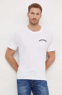 Pepe Jeans t-shirt bawełniany Clementine męski kolor biały z nadrukiem PM509229