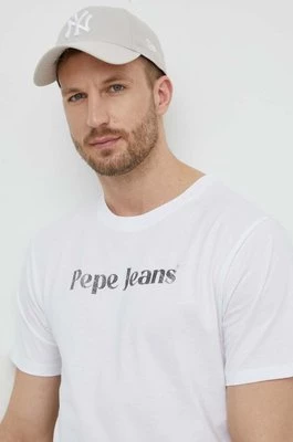 Pepe Jeans t-shirt bawełniany CLIFTON męski kolor biały z nadrukiem PM509374