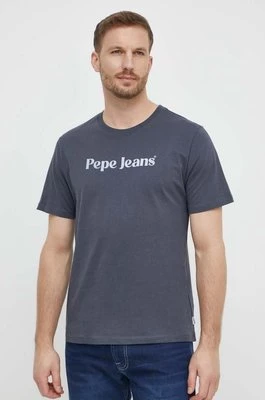 Pepe Jeans t-shirt bawełniany CLIFTON męski kolor szary z nadrukiem PM509374
