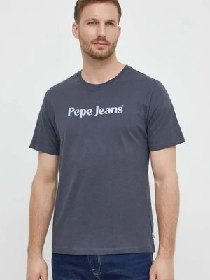 Pepe Jeans t-shirt bawełniany CLIFTON męski kolor szary z nadrukiem PM509374