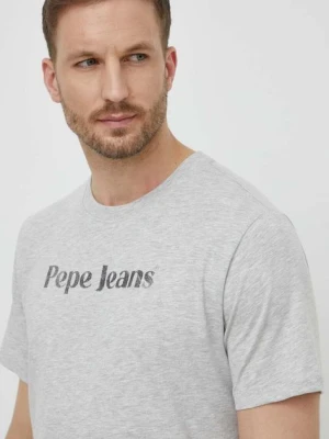 Pepe Jeans t-shirt bawełniany CLIFTON męski kolor szary z nadrukiem PM509374