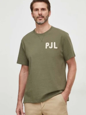 Pepe Jeans t-shirt bawełniany COLDEN męski kolor zielony z aplikacją PM509216