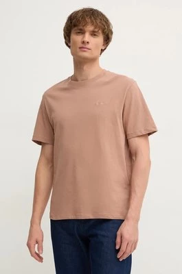 Pepe Jeans t-shirt bawełniany Connor męski kolor brązowy gładki PM509206