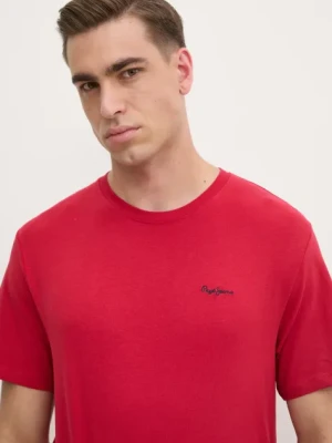 Pepe Jeans t-shirt bawełniany CONTRAST CONNOR męski kolor czerwony gładki PM509933