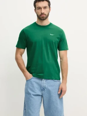 Pepe Jeans t-shirt bawełniany CONTRAST CONNOR męski kolor zielony gładki PM509933