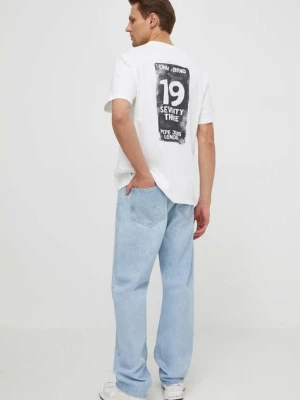 Pepe Jeans t-shirt bawełniany CORBUS męski kolor beżowy z nadrukiem PM509377