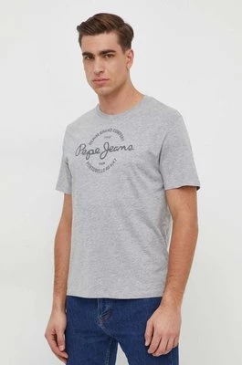 Pepe Jeans t-shirt bawełniany Craigton męski kolor szary z nadrukiem PM509230