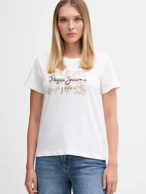 Pepe Jeans t-shirt bawełniany damski kolor biały PL5000046