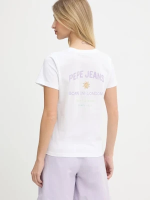Pepe Jeans t-shirt bawełniany damski kolor biały PL506109