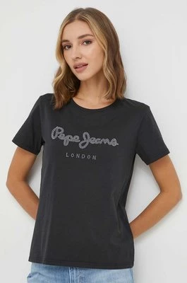 Pepe Jeans t-shirt bawełniany damski kolor czarny