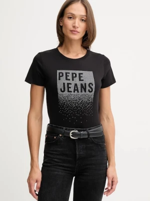 Pepe Jeans t-shirt bawełniany damski kolor czarny PL5000020