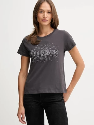 Pepe Jeans t-shirt bawełniany damski kolor szary PL5000026