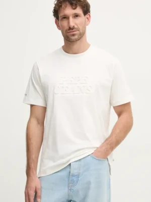 Pepe Jeans t-shirt bawełniany DARIUS TEE męski kolor beżowy z aplikacją PM509723